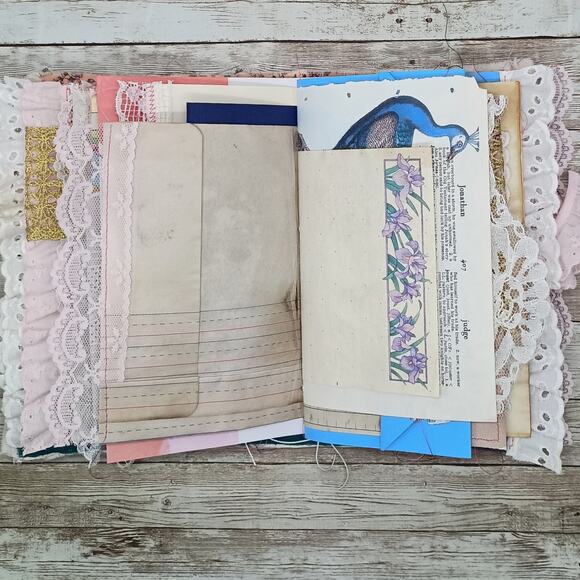 Pink Embellished Junk Journal: Flowers, Birds and Butterflies (Wish) - Picture 15 of 16